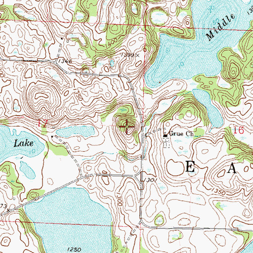 Topographic Map of Hoff Post Office (historical), MN