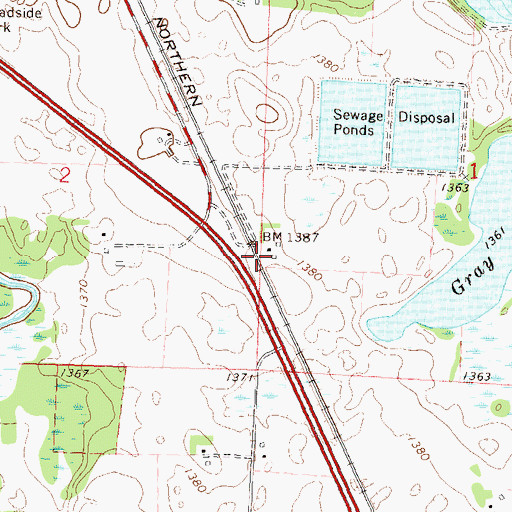 Topographic Map of Hobart Post Office (historical), MN