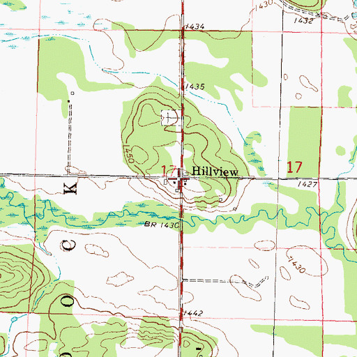 Topographic Map of Hillview Post Office (historical), MN