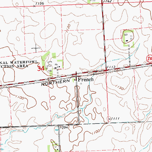Topographic Map of French Post Office (historical), MN