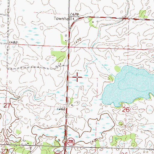Topographic Map of Effington Post Office (historical), MN
