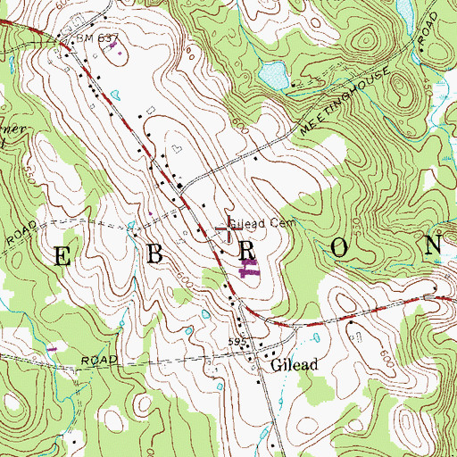 Topographic Map of Gilead Cemetery, CT