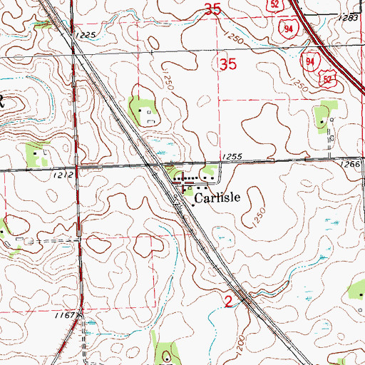 Topographic Map of Carlisle Post Office (historical), MN