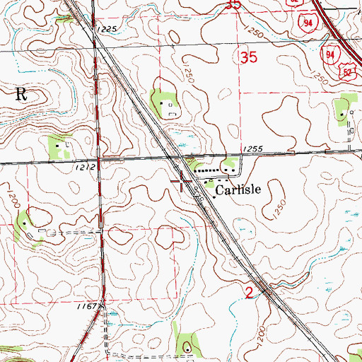 Topographic Map of Carlisle, MN