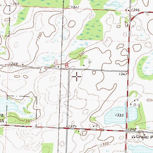 Topographic Map of Berkey Post Office (historical), MN