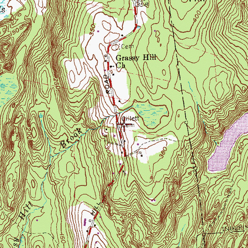 Topographic Map of Gillett Cemetery, CT