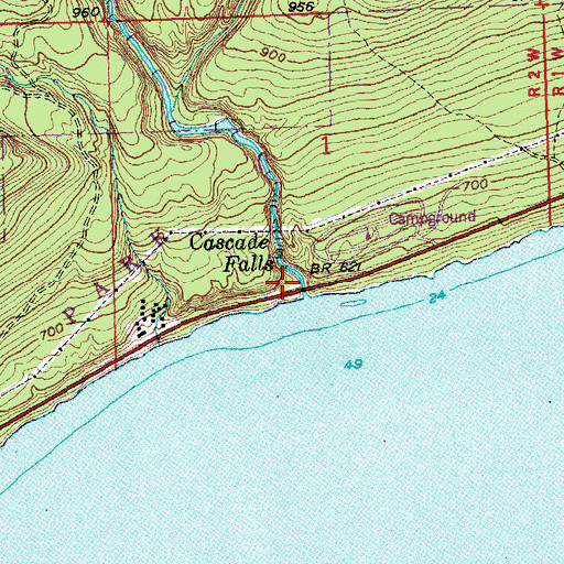 Topographic Map of Cascade Wayside Park, MN