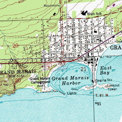 Topographic Map of Grand Marais Wayside Park, MN