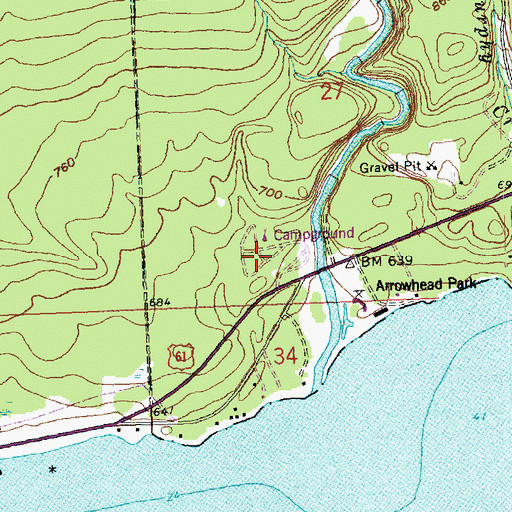 Topographic Map of Judge C R Magney State Park Historical Marker, MN
