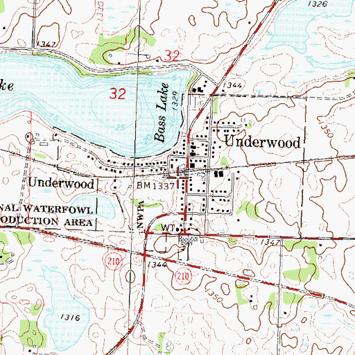 Topographic Map of Underwood (historical), MN