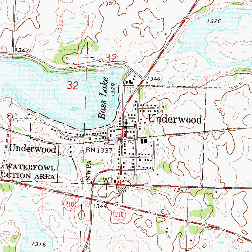 Topographic Map of Sverdrup Lutheran Church, MN