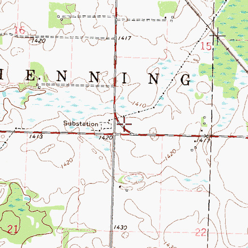 Topographic Map of Oakwood Golf Course, MN