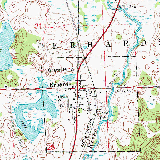Topographic Map of Grace Lutheran Church, MN