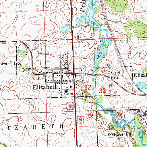 Topographic Map of Saint Elizabeth's Catholic Church, MN