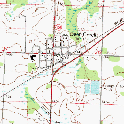 Topographic Map of Deer Creek (historical), MN