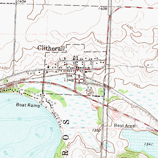 Topographic Map of Clitherall (historical), MN