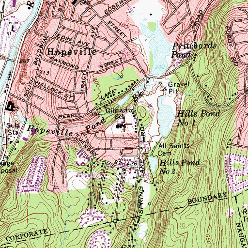 Topographic Map of Gilmartin School, CT