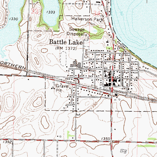 Topographic Map of Battle Lake Alliance Church, MN