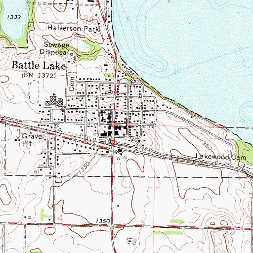 Topographic Map of Battle Lake Police Dept, MN