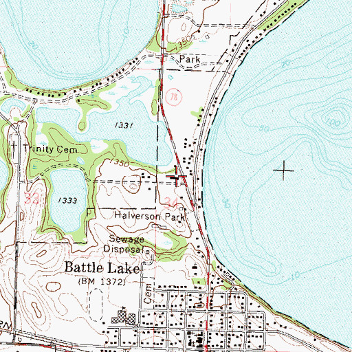 Topographic Map of Battle Lake Good Samaritan Center, MN