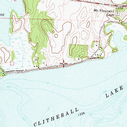 Topographic Map of Clitherall Seventh Day Adventist Church, MN