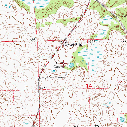 Topographic Map of Rolling Hills Golf Course, MN