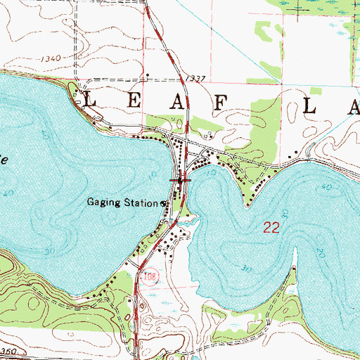Topographic Map of Leaf City (historical), MN