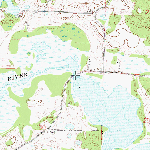 Topographic Map of Waterstreet Bridge, MN