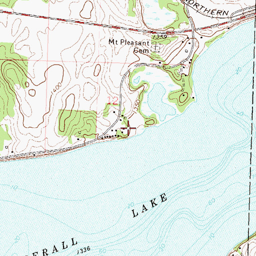 Topographic Map of Old Clitherall Historical Marker, MN