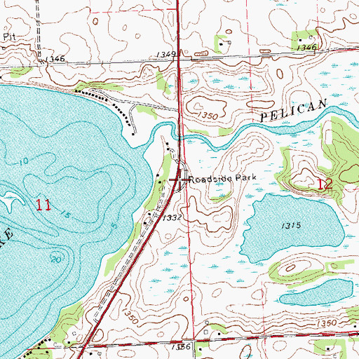 Topographic Map of Minnesota Woman Roadside Parking Area, MN