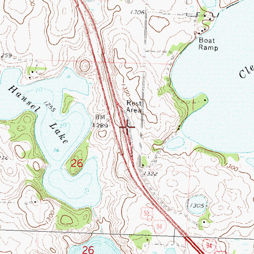 Topographic Map of Steamboats on the Red River Historical Marker, MN