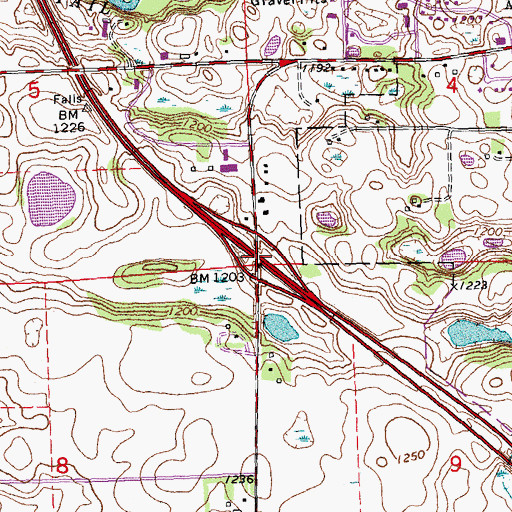Topographic Map of Interchange 55, MN