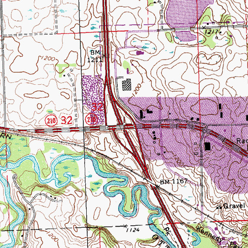 Topographic Map of Interchange 54, MN