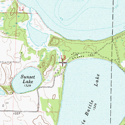Topographic Map of Glendalough State Park, MN