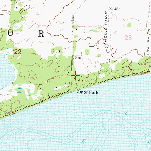 Topographic Map of Red Lantern Resort and Campground, MN