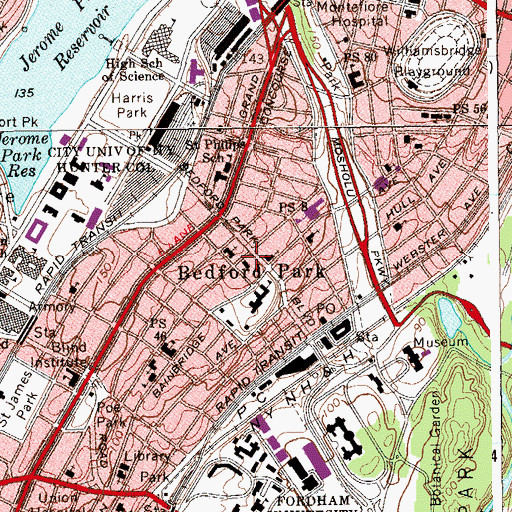 Topographic Map of Fire Department New York Engine 79 Ladder 37 Battalion 27, NY