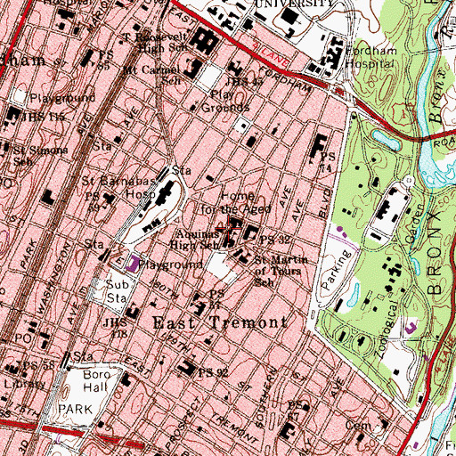 Topographic Map of Fire Department New York Engine 88 Ladder 38, NY