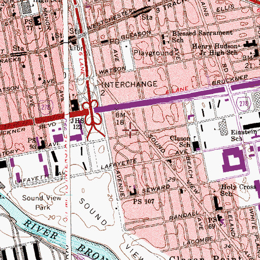 Topographic Map of Fire Department New York Engine 96 Ladder 54 Foam Unit 82, NY