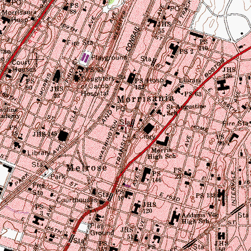 Topographic Map of New York Ladder Company 19, NY