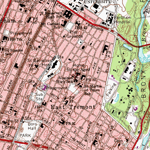 Topographic Map of New York Ladder Company 38, NY