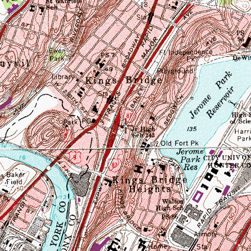 Topographic Map of New York Ladder Company 46, NY