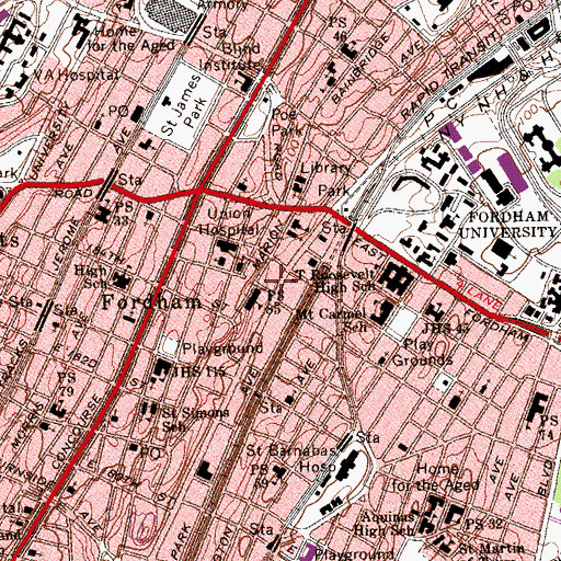 Topographic Map of New York Ladder Company 56, NY