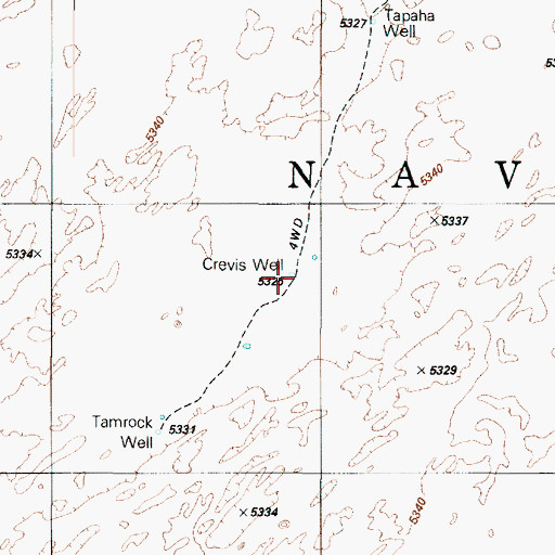 Topographic Map of Crevis Well, AZ