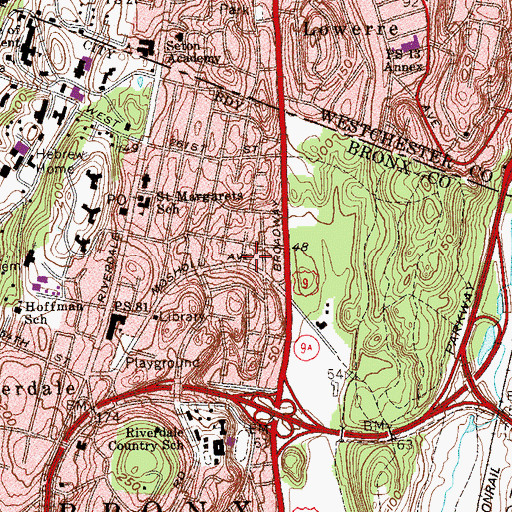 Topographic Map of Fieldstone Plaza, NY