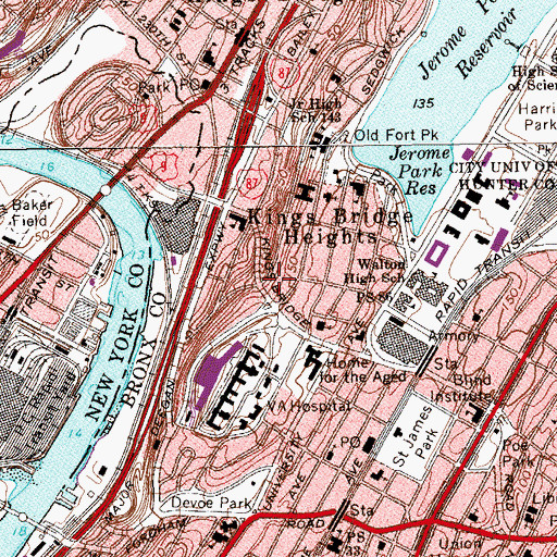 Topographic Map of Kings Terrace Nursing Home, NY