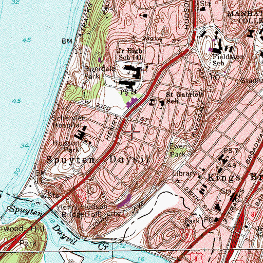 Topographic Map of Riverdale Towers, NY