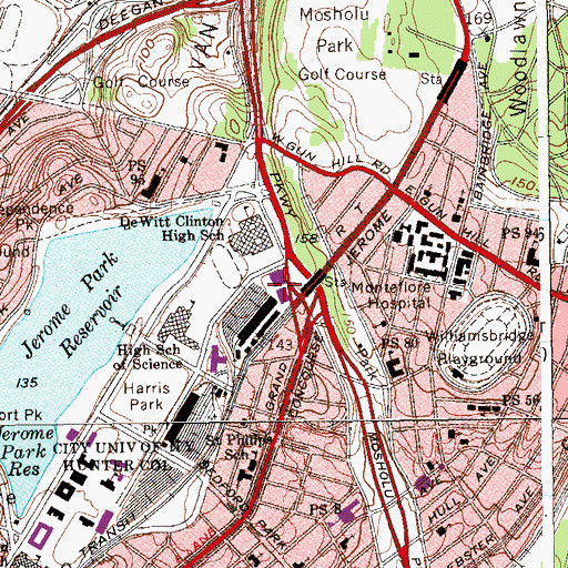 Topographic Map of Tracey Towers, NY