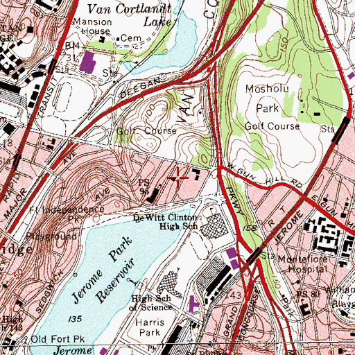 Topographic Map of Workmens Circle Community Center, NY