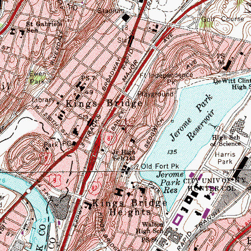 Topographic Map of Kingsbridge Evangelical Lutheran Church, NY