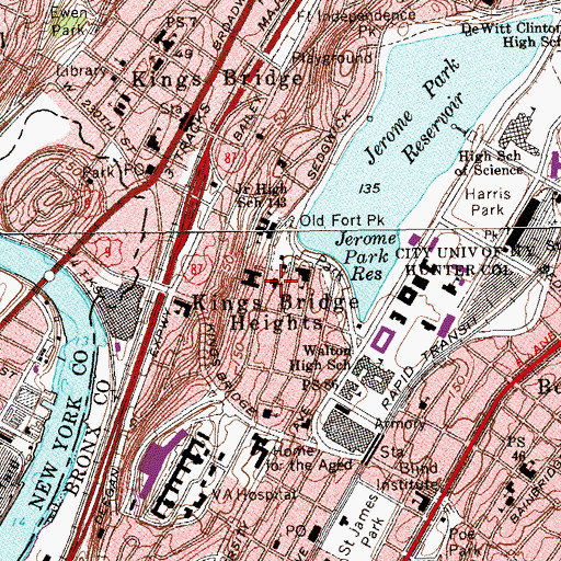 Topographic Map of Our Lady of the Angels Roman Catholic Church, NY